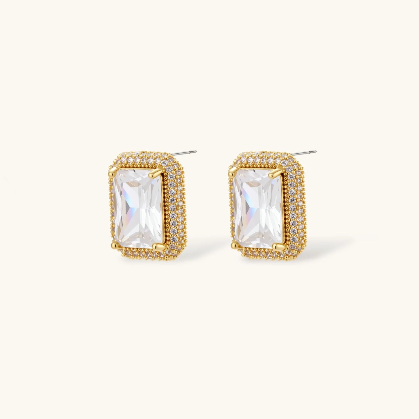 Emerald Cut Halo Set